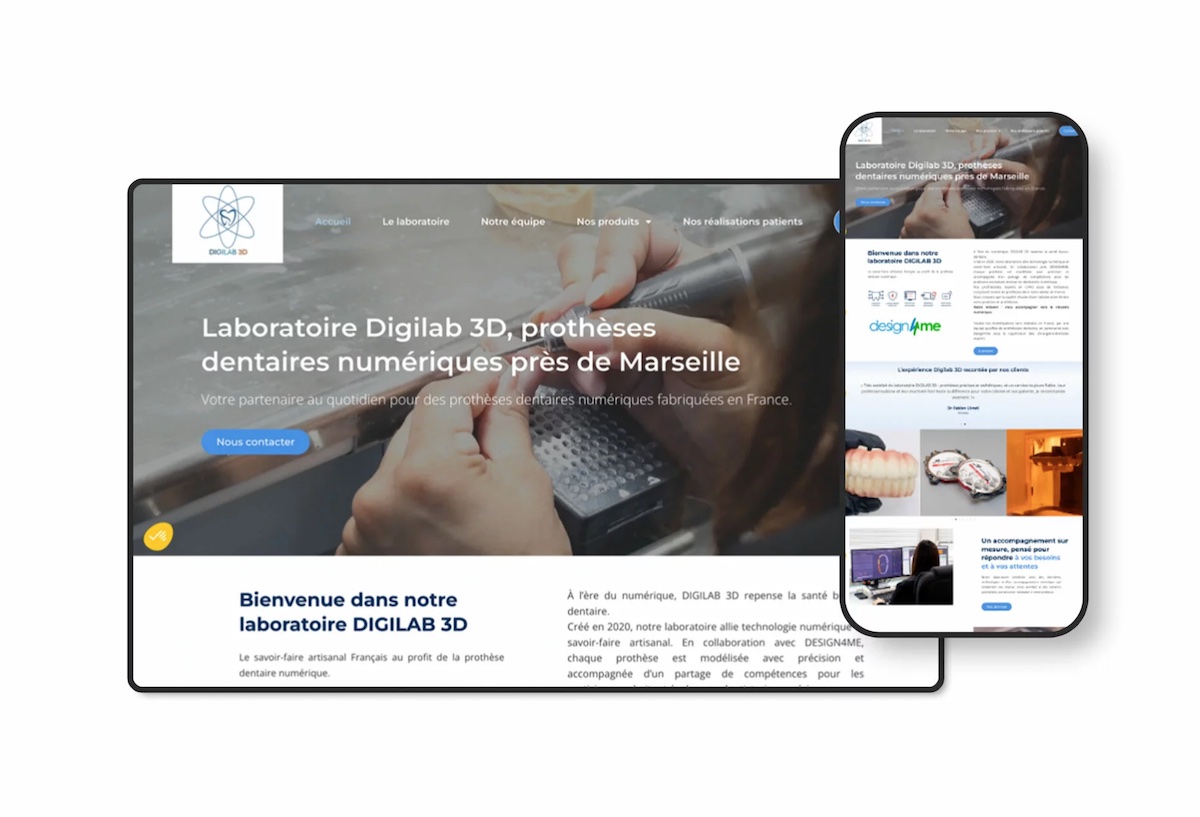 Site web Digilab 3D - impression 3D dentaire